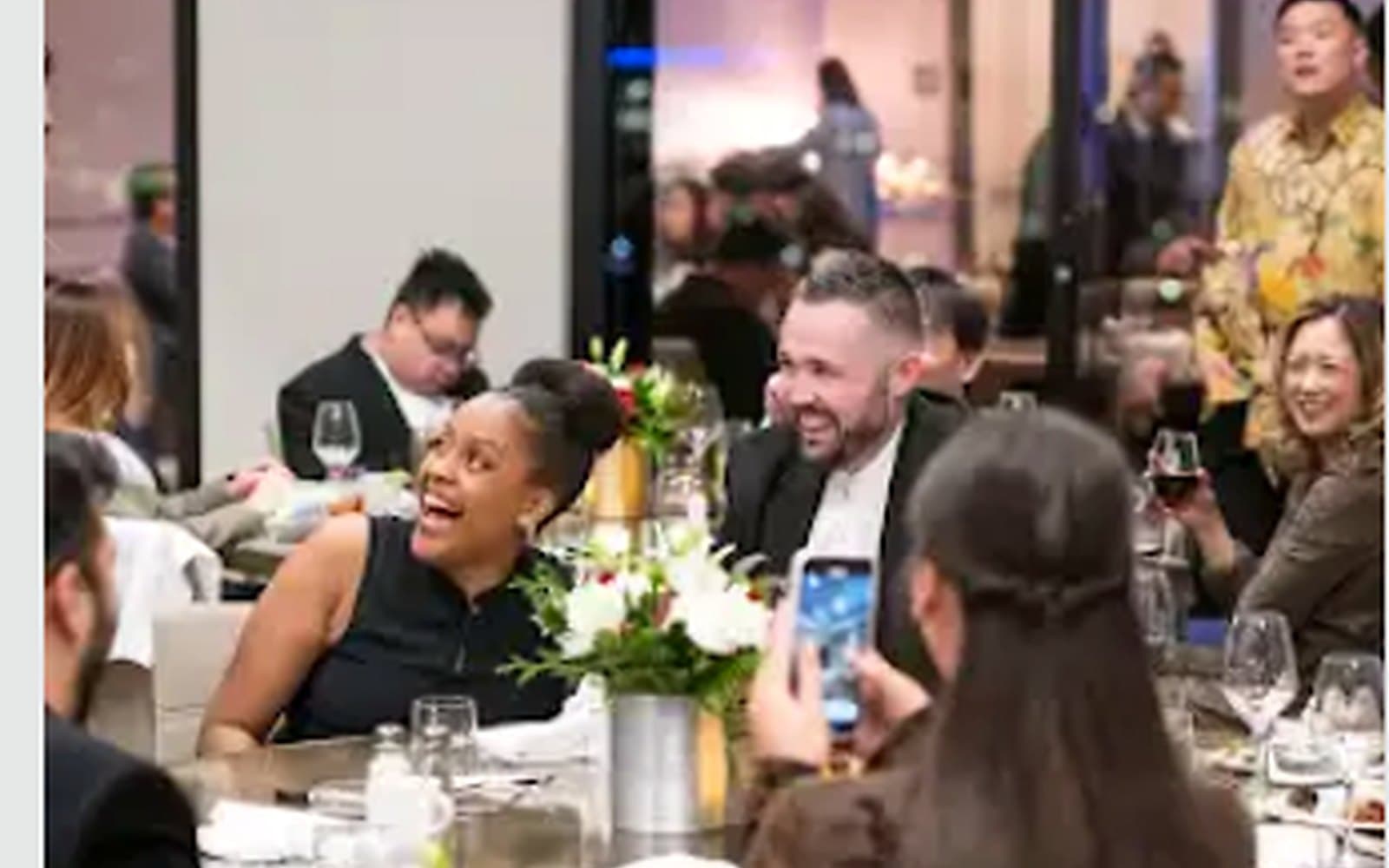 Event guests reacting to close-up magic