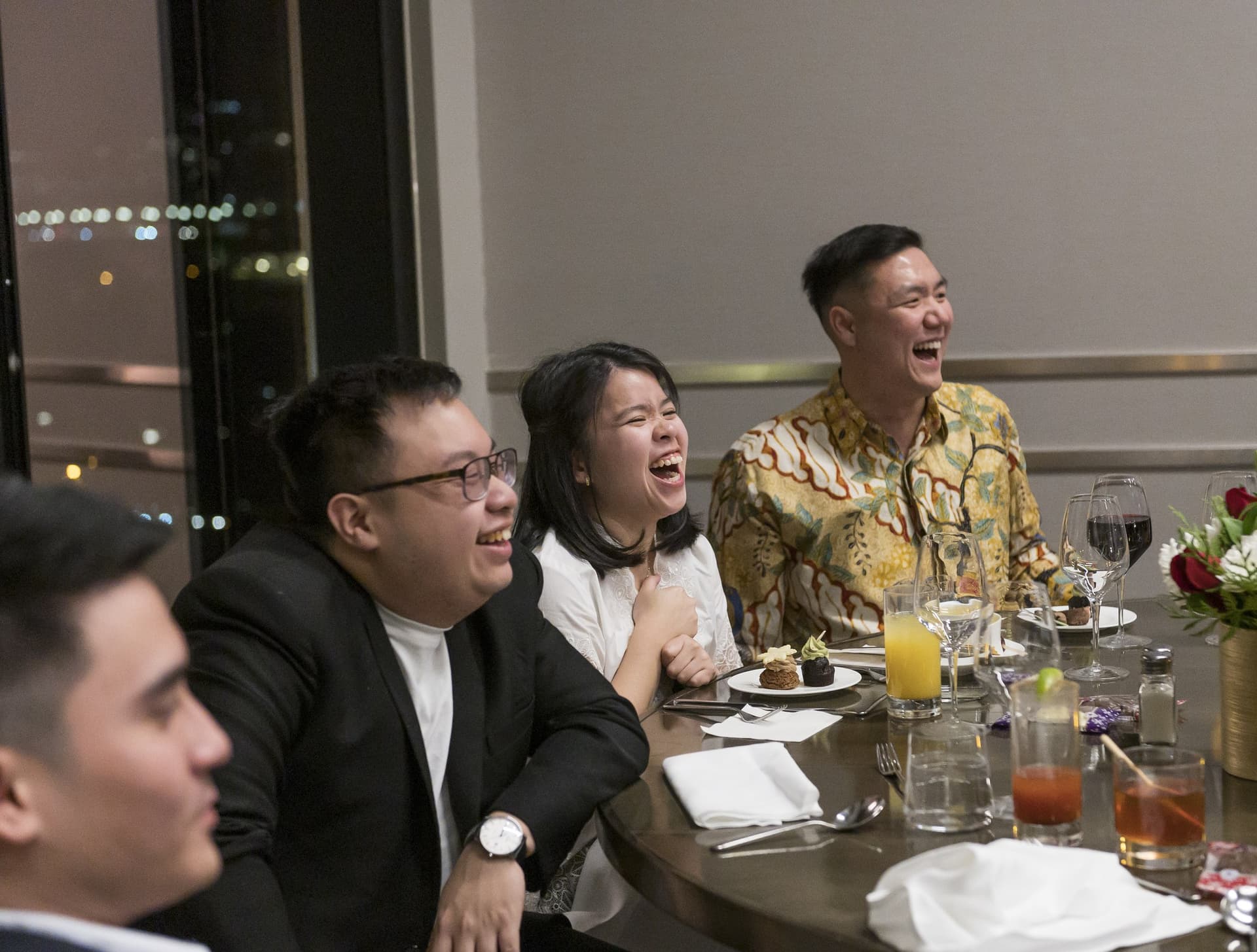 Event guests reacting to close-up magic