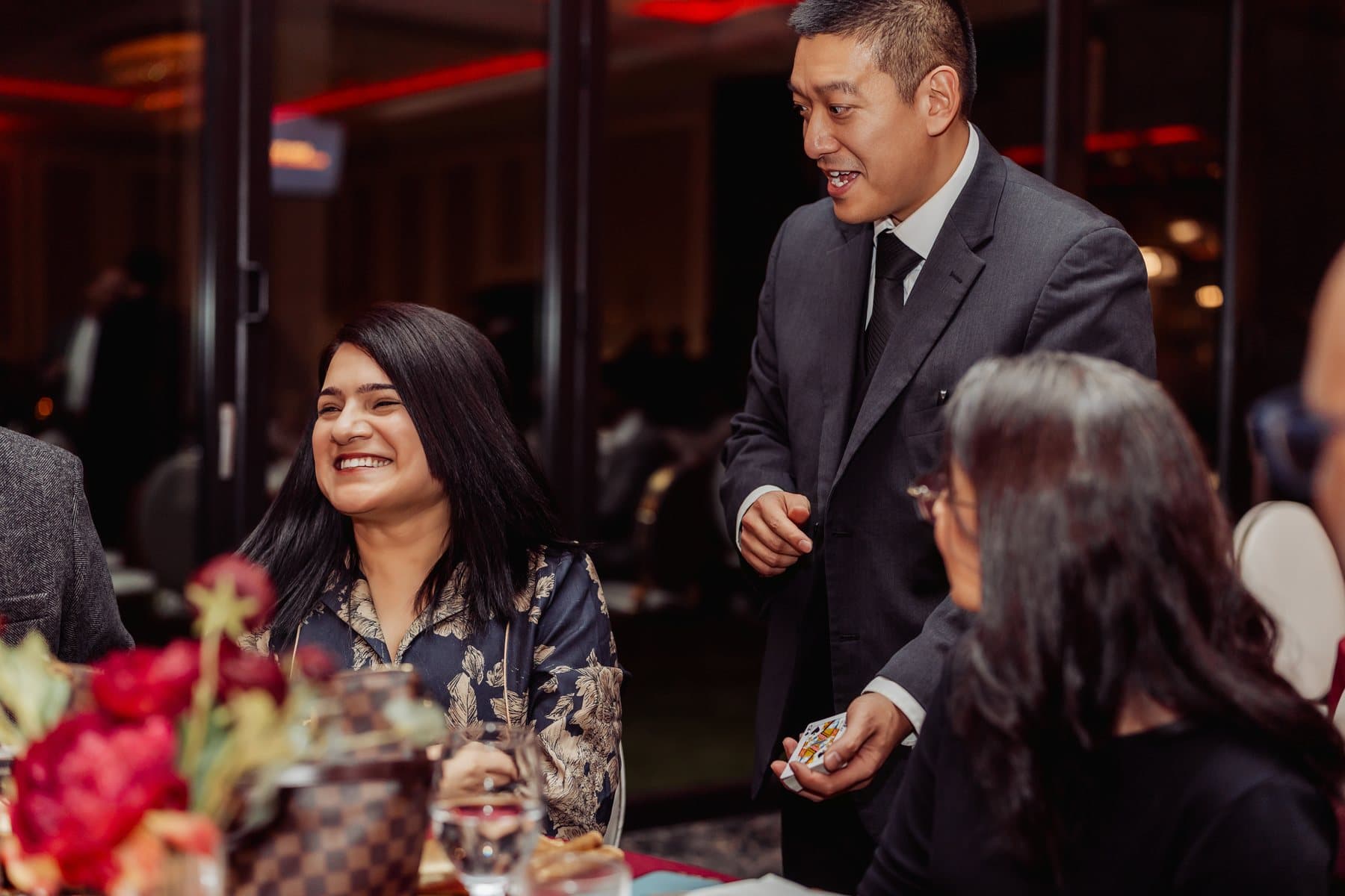 Event guests reacting to close-up magic
