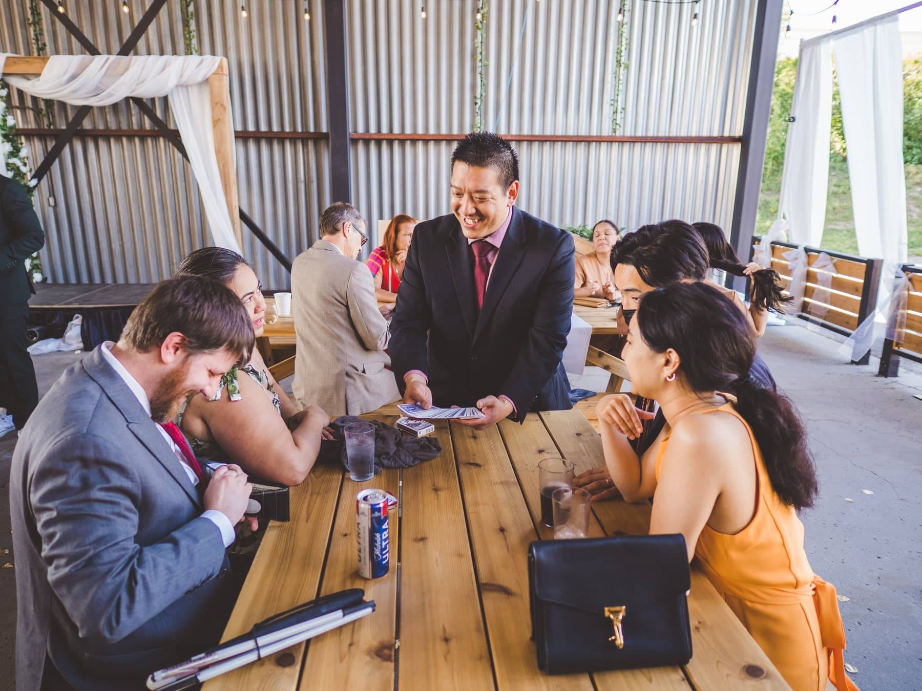 Event guests reacting to close-up magic